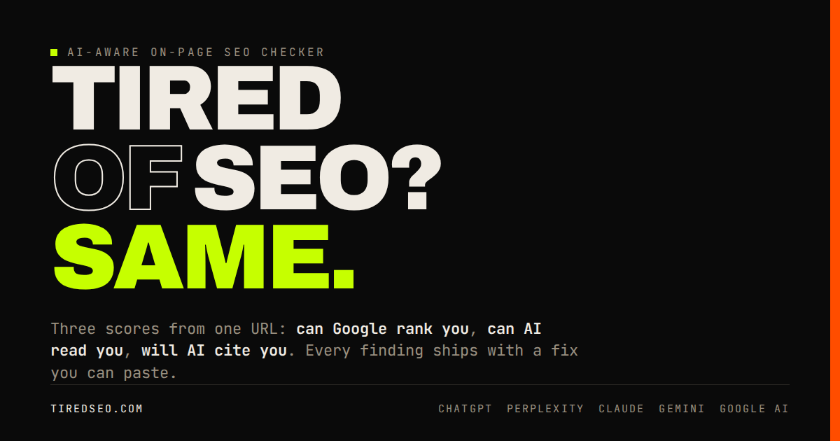 TiredSEO preview